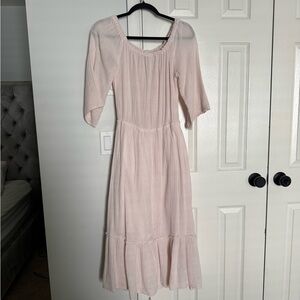 Michael Stars Anya Off Shoulder Midi Dress in Blush